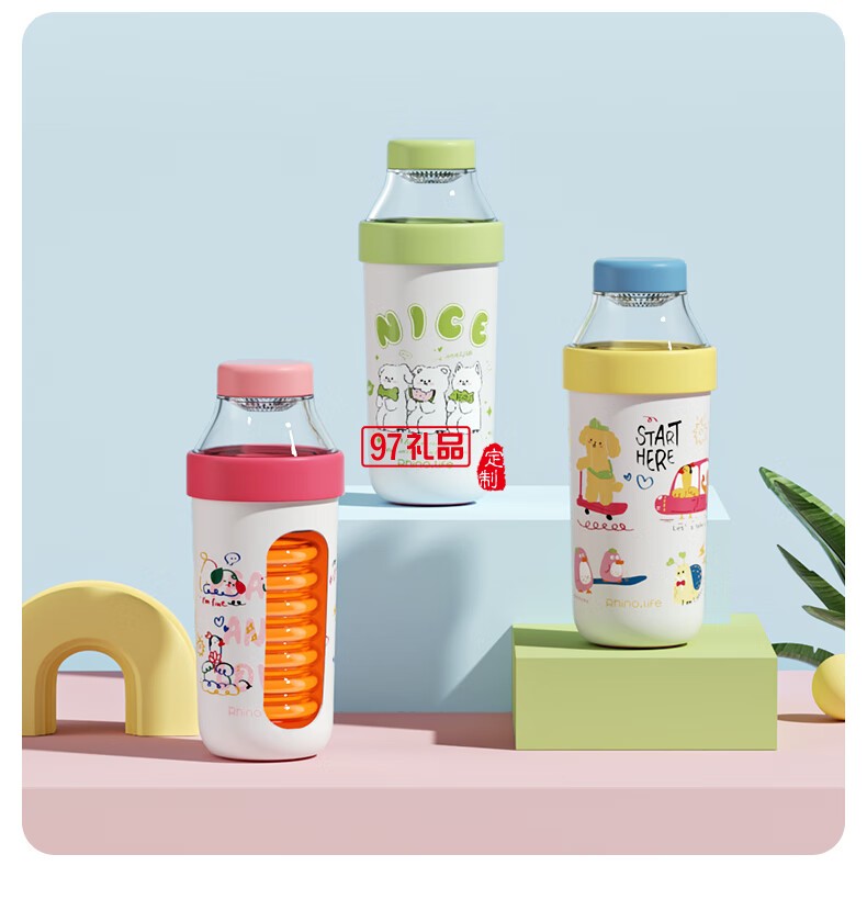 獨角犀 Rhino.life智能溫顯保溫提手杯淺荷綠色小清新水杯