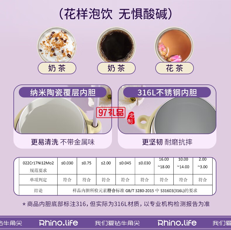 獨(dú)角犀Rhino.life【夢(mèng)幻星辰】系列 高顏值雙飲吸管杯女神杯