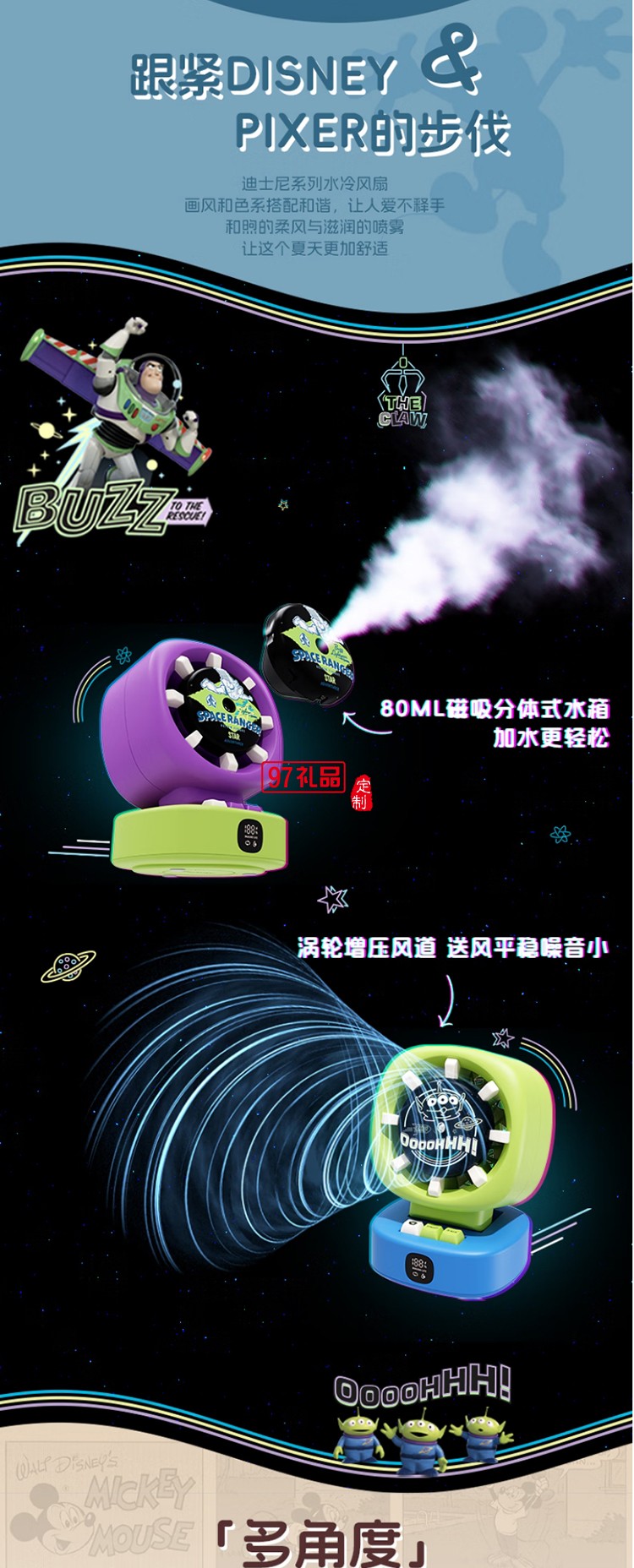 紅素無葉水冷搖頭噴霧三合一風扇