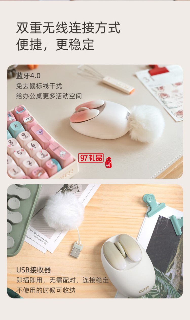 洛斐-OE904S 小瓣無線雙模鼠標(biāo)-小薔薇