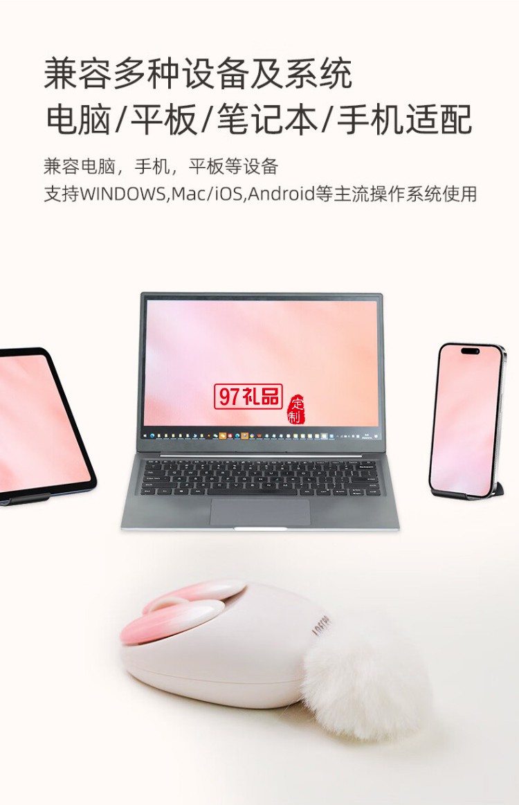 洛斐-OE904S 小瓣無線雙模鼠標(biāo)-小薔薇