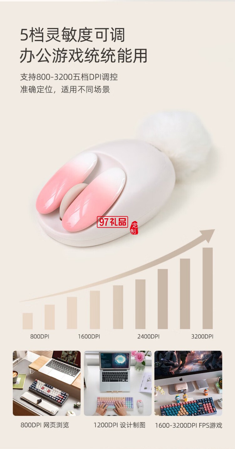 洛斐-OE904S 小瓣無線雙模鼠標(biāo)-小薔薇