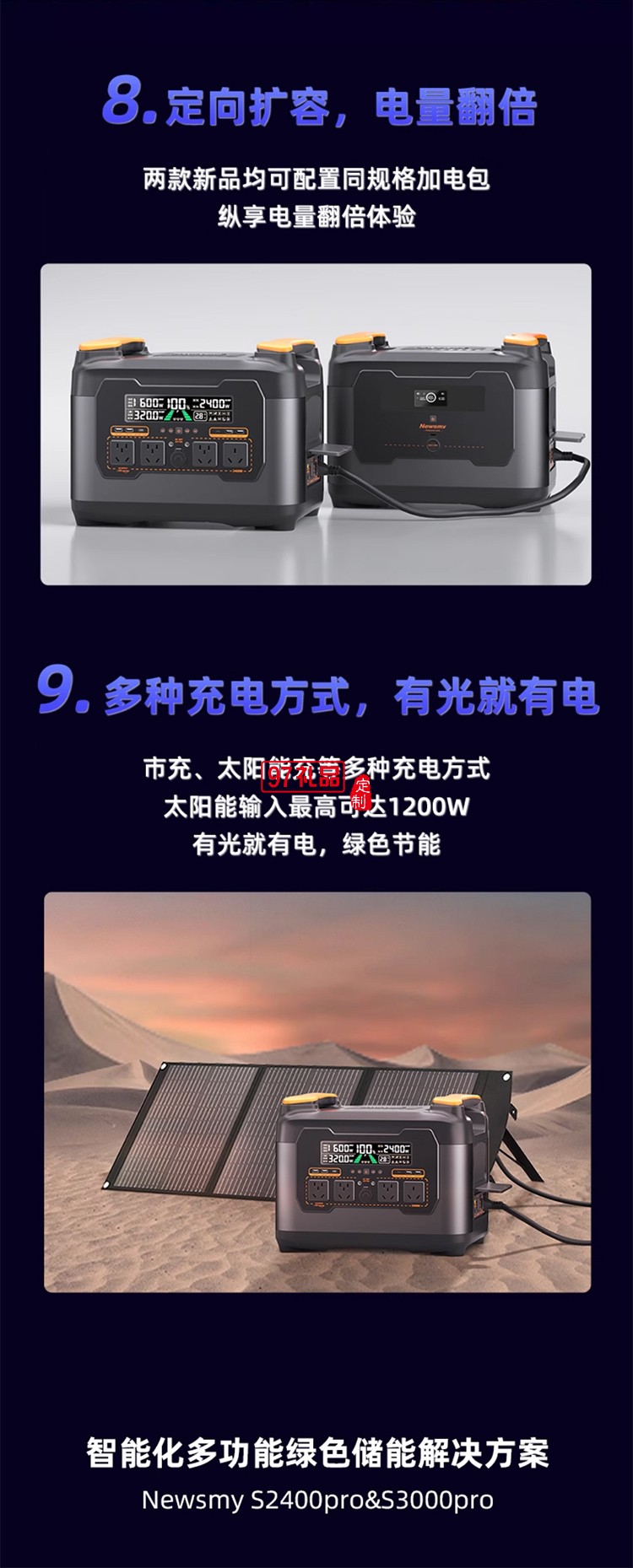 紐曼可全屋供電三合一智能便攜儲能電源