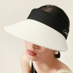 輕奢皮質防曬空頂帽