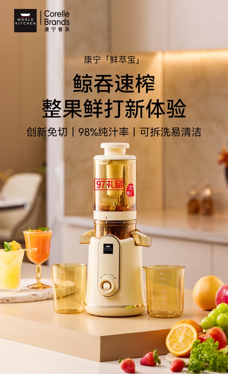 康寧原汁機(jī)榨汁機(jī)渣汁分離多功能家用鮮榨果汁機(jī)電動全自動冷壓炸果汁果蔬機(jī)
