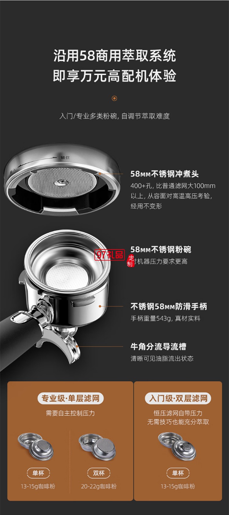 東菱意式濃縮研磨一體咖啡機 商用專業(yè)意式半自動家用咖啡機蒸汽打奶泡 雙