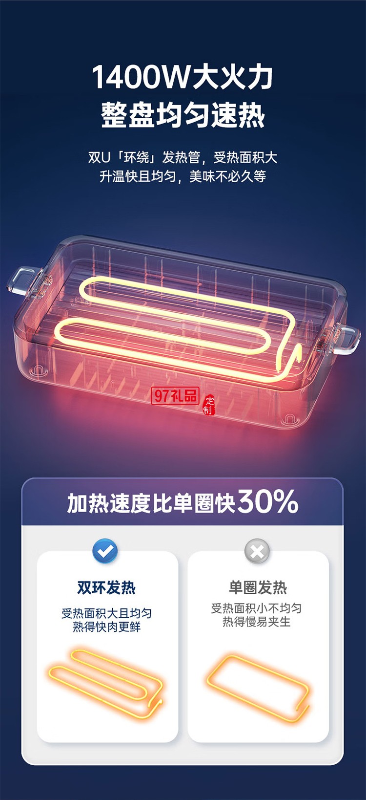 七彩叮當(dāng)（QICAIDINGDANG）多功能電烤盤(pán)-米白色 KP01-