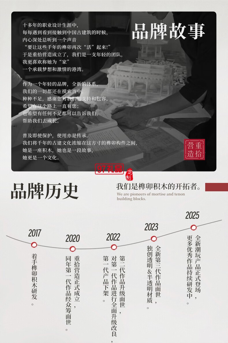 魚躍龍門牌坊故宮榫卯積木玩具中國風(fēng)古建筑潮玩禮物拼裝模型diy