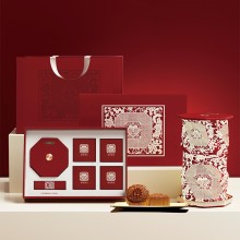 雙魚逐月細(xì)紋刻紙八角雙魚旋轉(zhuǎn)燈中秋月餅禮盒