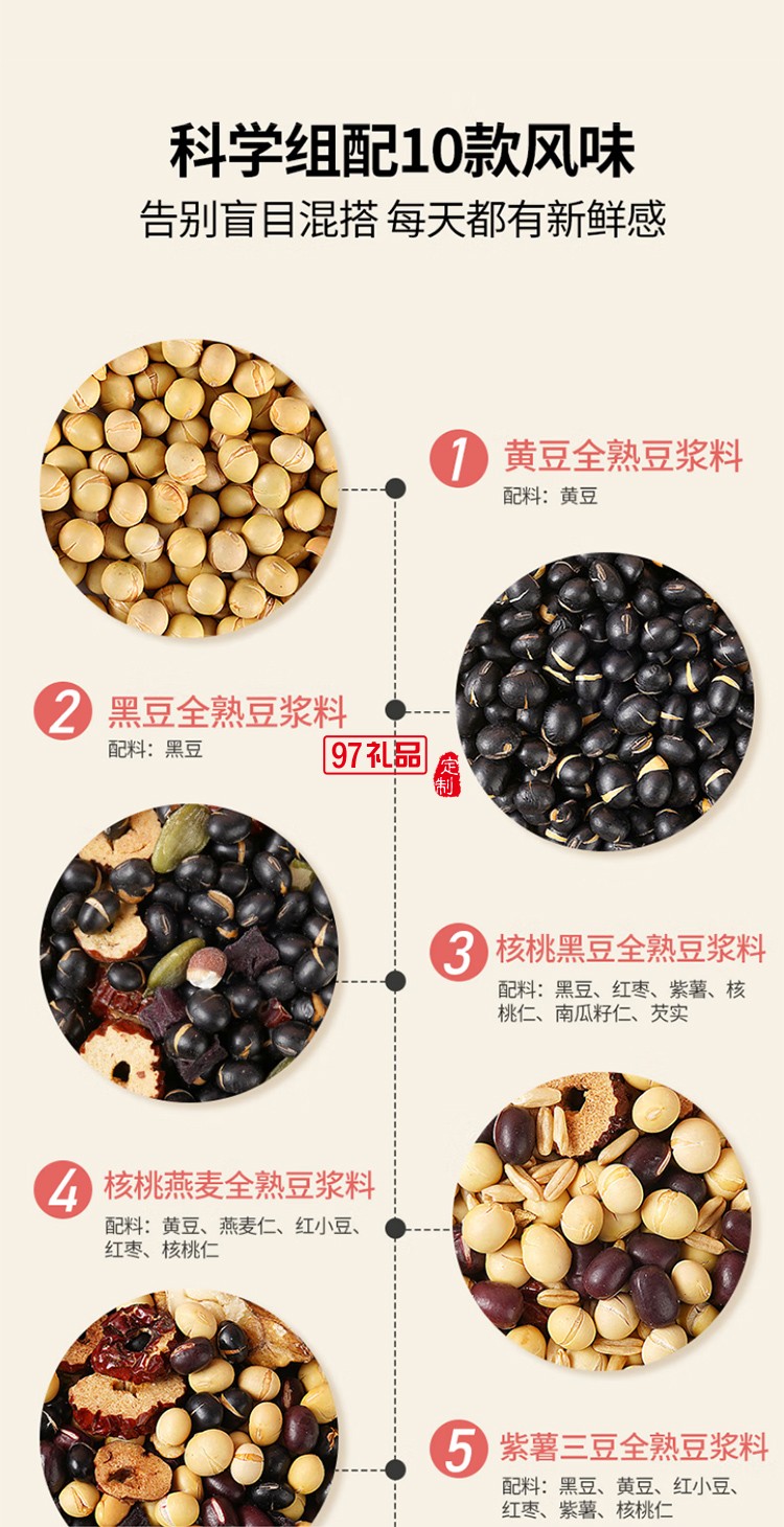 燕之坊30日五谷豆?jié){料包全熟黃豆破壁機豆?jié){粉原料中秋節(jié)禮盒65g