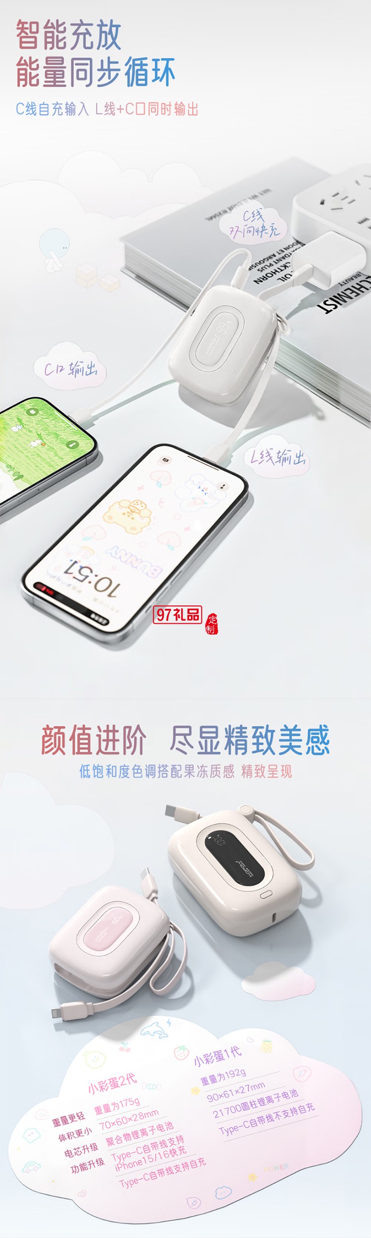 充電寶10000毫安22.5W 雙向快充可上飛機(jī) 迷你小巧便攜 適用蘋