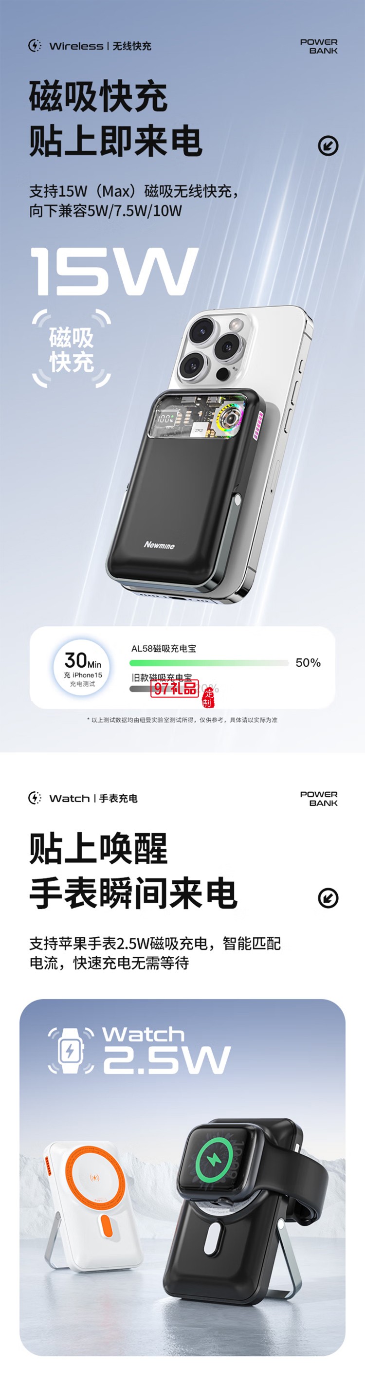 AL58 超薄磁吸充電寶10000毫安MagSafe無線快充PD20W